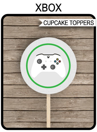 xbox cupcake toppers template printable gift tags video game theme
