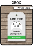 Printable Xbox Party Favor Tags | Thank You Tags | Video Game Theme Birthday Party Favor | Editable DIY Template | via SIMONEmadeit.com
