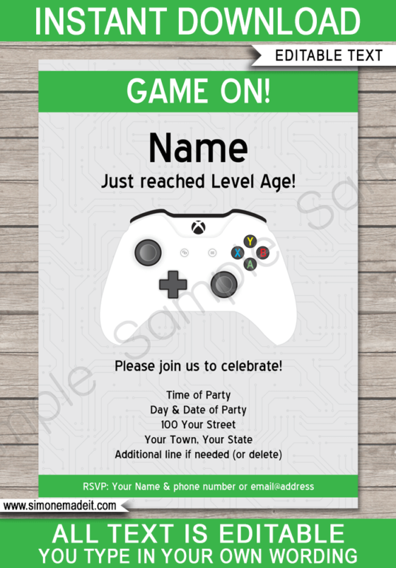 xbox-party-invitations-template-video-game-party-invite
