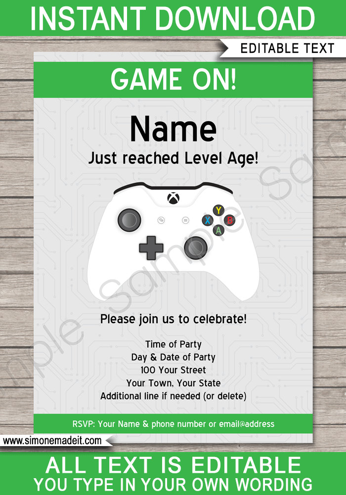 Free Printable Xbox Birthday Party Free Download