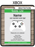 Xbox Party Invitations Template | Video Game Theme Birthday Party | Editable & Printable DIY Template | INSTANT DOWNLOAD $7.50 via simonemadeit.com