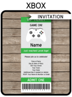 Xbox Party Ticket Invitation template