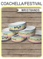 Festival Themed Party Wristbands – pastel colors