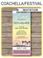 Festival Themed Party Ticket Invitation template – pastel colors