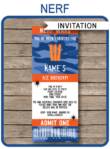 Nerf Party Ticket Invitations | Nerf Wars Birthday Party Invite | Nerf Theme Party | Editable & Printable Template | INSTANT DOWNLOAD via simonemadeit.com