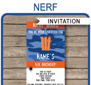Nerf Party Ticket Invitations | Nerf Wars Birthday Party Invite | Nerf Theme Party | Editable & Printable Template | INSTANT DOWNLOAD via simonemadeit.com