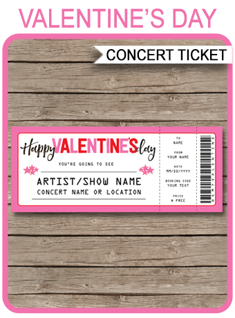 39 s day concert ticket gift template gift dance ticket template