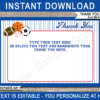 All Star Sports Ticket Thank You Note Cards