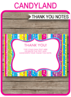 Printable Colorful Party Thank You Notes - Favor Tags - Colorful Birthday Party theme - Editable Template - Instant Download via simonemadeit.com