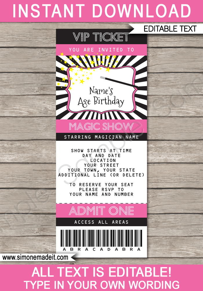 Editable, Personalized Wizard Birthday Party Invitation Wizard Template,  Invitation Letter -  Australia