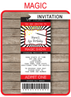 Printable Magic Ticket Invitation Template | Magic Birthday Party Ticket Invite | Magic Theme Party | Editable & Printable Template | INSTANT DOWNLOAD via simonemadeit.com