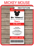 Mickey Mouse Ticket Invitation template – red dots
