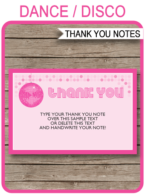 Disco Party Thank You Cards template – pink