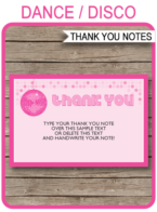 Printable Disco Party Thank You Notes - Disco Ball - Favor Tags - Dance or Disco Birthday Party theme - Editable Template - Instant Download via simonemadeit.com