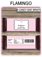 Flamingo Candy Bar Wrappers template