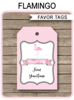 Flamingo Favor Tags | Flamingo Theme Birthday Party Favor Tags | DIY Editable & Printable Template | Instant Download via simonemadeit.com