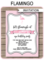 Flamingo Party Invitations Template | Flamingo Theme Birthday Party Invite | DIY Editable & Printable Template | Let's Flamingle | Instant Download via simonemadeit.com