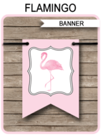 Flamingo Pennant Banner template