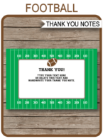 Printable Football Party Thank You Notes - Favor Tags - Football Birthday Party theme - Editable Template - Instant Download via simonemadeit.com