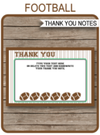 Football Party Thank You Notes template – brown