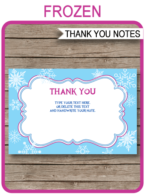 Printable Frozen Party Thank You Notes - Favor Tags - Frozen Birthday Party theme - Editable Template - Instant Download via simonemadeit.com