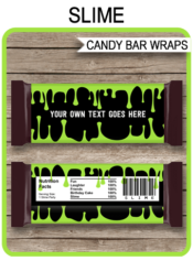 Slime Hershey Candy Bar Wrappers | Slime Birthday Party Favors | Personalized Candy Bars | Chocolate Bar Labels | Editable Template | INSTANT DOWNLOAD $3.00 via simonemadeit.com