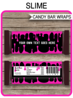 Slime Party Hershey Candy Bar Wrappers | Slime Birthday Party Favors | Personalized Candy Bars | Chocolate Bar Labels | Editable Template | INSTANT DOWNLOAD $3.00 via simonemadeit.com