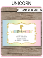 Unicorn Party Thank You Cards template