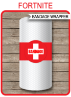 Fortnite Bandage Paper Towel Printable Template | DIY Bandage | Fortnite Theme Party Decorations | Instant Download via simonemadeit.com