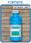 Fortnite Chug Jug Printable Labels | 12 oz Gatorade | Printable Party Decorations | Fortnite Template | INSTANT DOWNLOAD via simonemadeit.com #fortniteparty #chugjuglabel