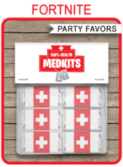 Fortnite Medkit Printable Party Favors | Medkit Favor Bag Toppers & Medkit Mini Candy Bar Wrappers | Fortnite Birthday Party Favors | DIY Printable Templates | INSTANT DOWNLOAD via SIMONEmadeit.com