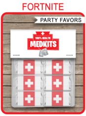 Fortnite Medkit Printable Party Favors | Medkit Favor Bag Toppers & Medkit Mini Candy Bar Wrappers | Fortnite Birthday Party Favors | DIY Printable Templates | INSTANT DOWNLOAD via SIMONEmadeit.com