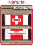 Fortnite Hershey Candy Bar Wrappers | Medkit Candy Bar Party Favors | Personalized Candy Bars | Chocolate Bar Labels | Editable Template | INSTANT DOWNLOAD via simonemadeit.com #medkitpartyfavors #fortniteparty #fortnitefavors