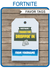 Fortnite Party Favor Tags template | Fortnite Thank You Tags | Fortnite Birthday Party Theme | DIY Editable & Printable Template | INSTANT DOWNLOAD via SIMONEmadeit.com #fortniteparty
