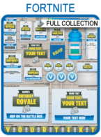 Fortnite Party Printables, Decorations & Invitations | Fortnite Birthday Party Decorations| Editable & Printable Templates | Medkit, V-Bucks, Supply Drop, Battle Royale | INSTANT DOWNLOAD via SIMONEmadeit.com