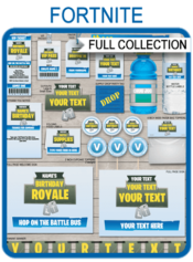 Fortnite Party Printables, Decorations & Invitations | Fortnite Birthday Party Decorations| Editable & Printable Templates | Medkit, V-Bucks, Supply Drop, Battle Royale | INSTANT DOWNLOAD via SIMONEmadeit.com