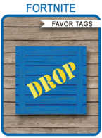 Printable Fortnite Supply Drop Party Tags | DIY Template | Fortnite Theme Party Decorations | Instant Download via simonemadeit.com