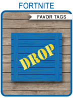 fortnite supply drop party tags template - fortnite v bucks printable