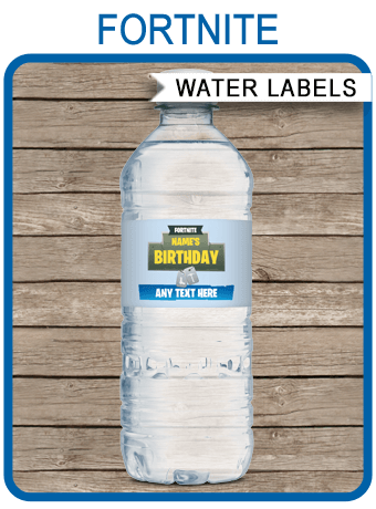 Fortnite Party Water Bottle Labels Template