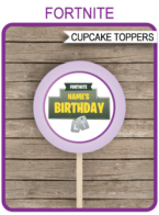 Fortnite Cupcake Toppers Template – purple