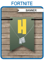 Fortnite Pennant Banner template
