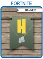 fortnite pennant banner template - v buck free printable