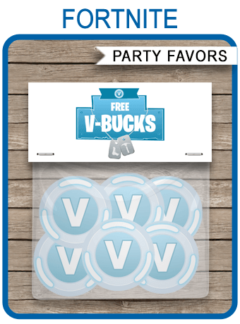 Fortnite V Bucks Printable Party Favors V Bucks Stickers Bag
