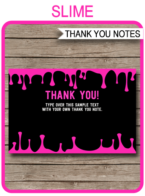 Slime Party Thank You Note Cards – pink