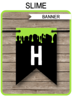 Slime Party Pennant Banner template – green