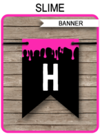 Slime Party Pennant Banner template – pink