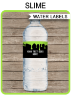 Slime Party Water Bottle Labels | Slime Theme Birthday Party Template | Napkin Wraps | Treat Wraps | DIY Editable & Printable Template | INSTANT DOWNLOAD via simonemadeit.com