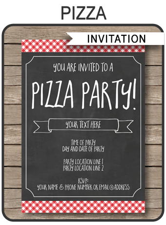 Make your own pizza Pizza Birthday  Invitation Template pizzeria Printable Pizza Party Invite Pizza Making pizza invite Pizza Party