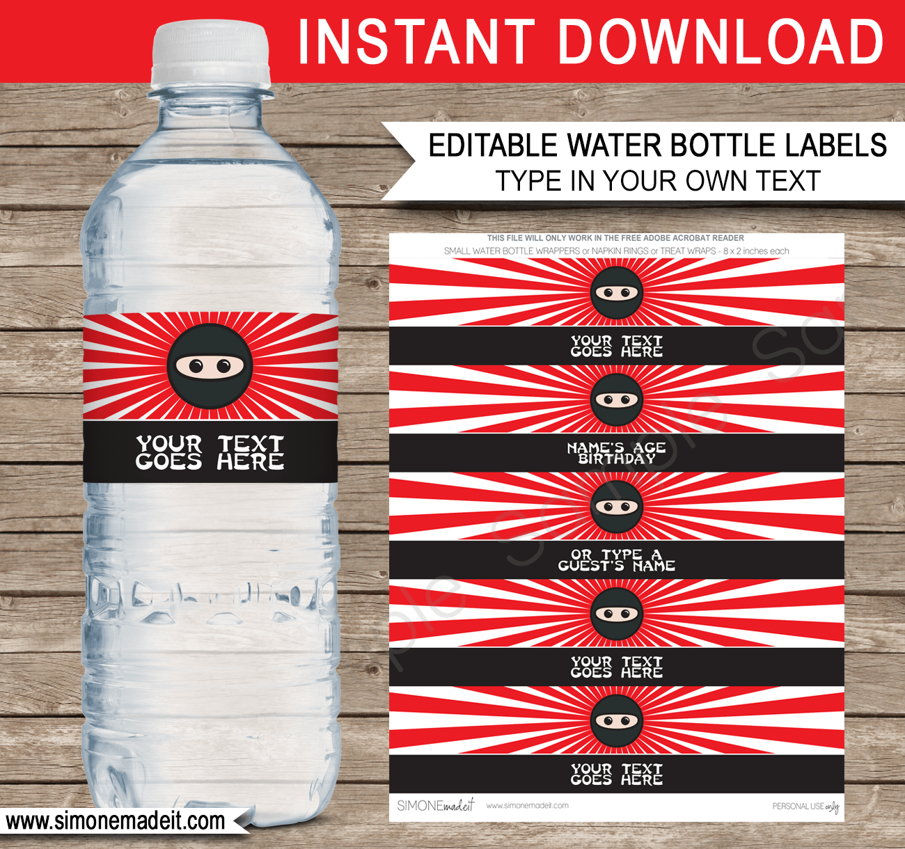Template For Water Bottle Labels from www.simonemadeit.com