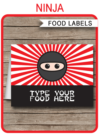 Ninja Party Water Bottle Labels Template Printable Ninja Theme Birthday  Party Decorations Wrappers EDITABLE TEXT DOWNLOAD 